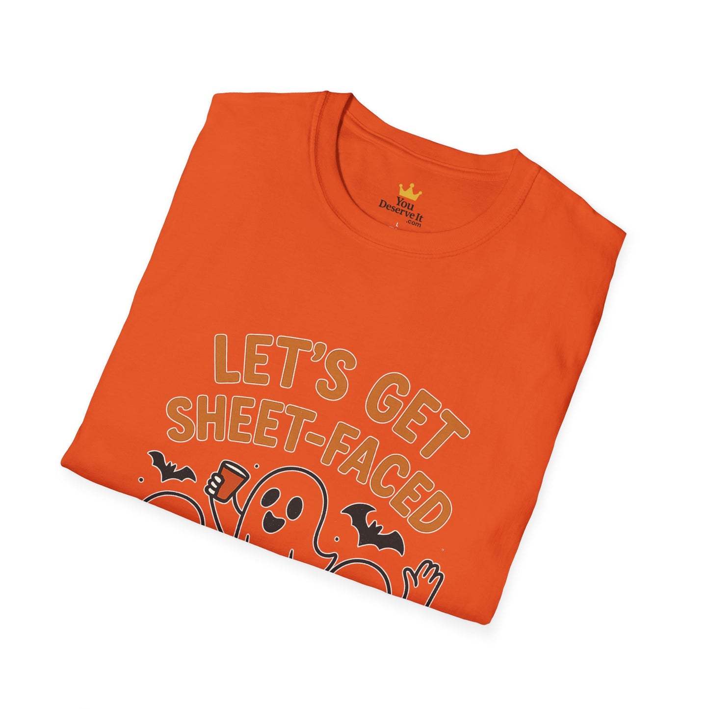 Let's Get Sheet-Faced Ghost Shirt | Funny Halloween Drinking Party Tee