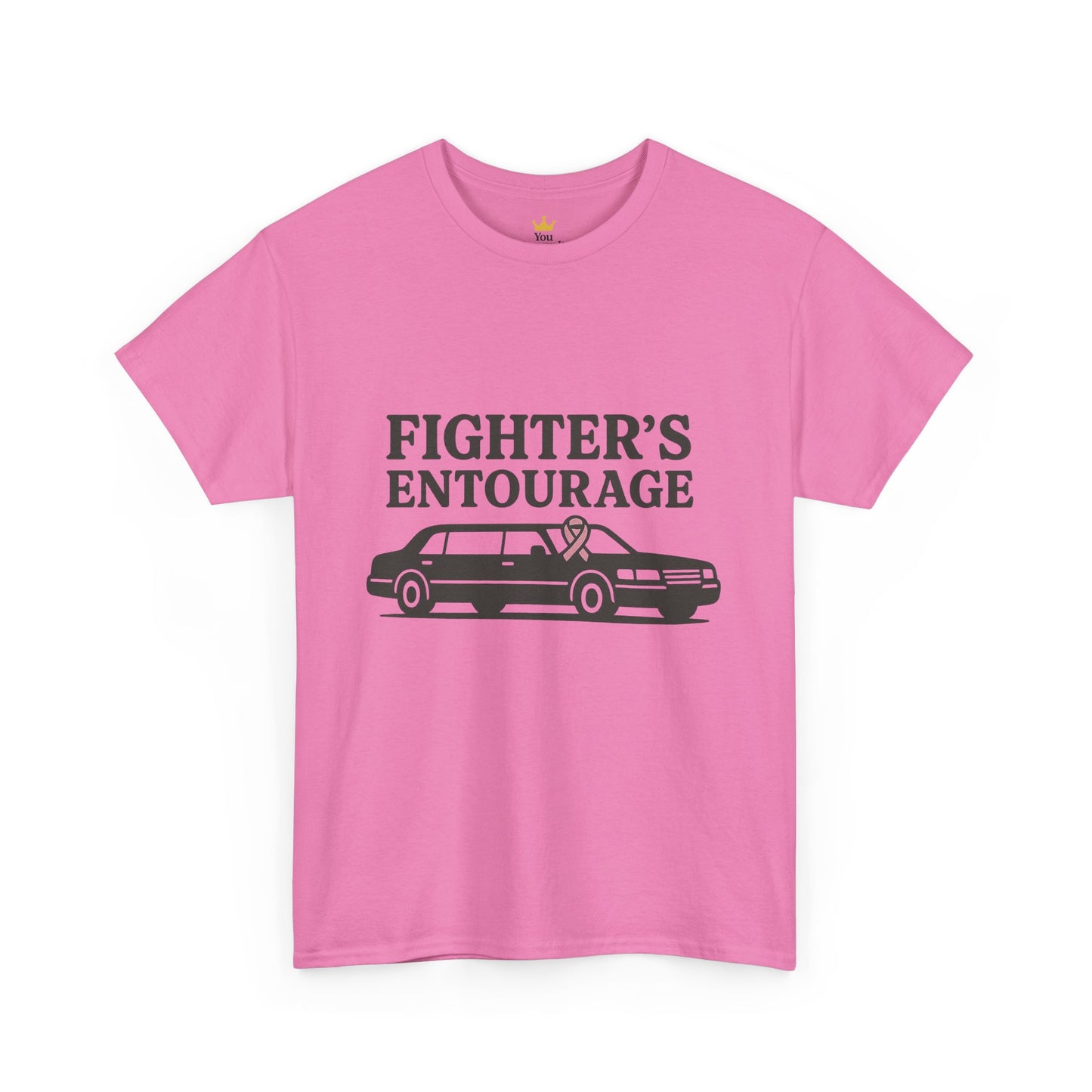 Fighter's Entourage Shirt | Breast Cancer Awareness Tee with Limo and Ribbon Design