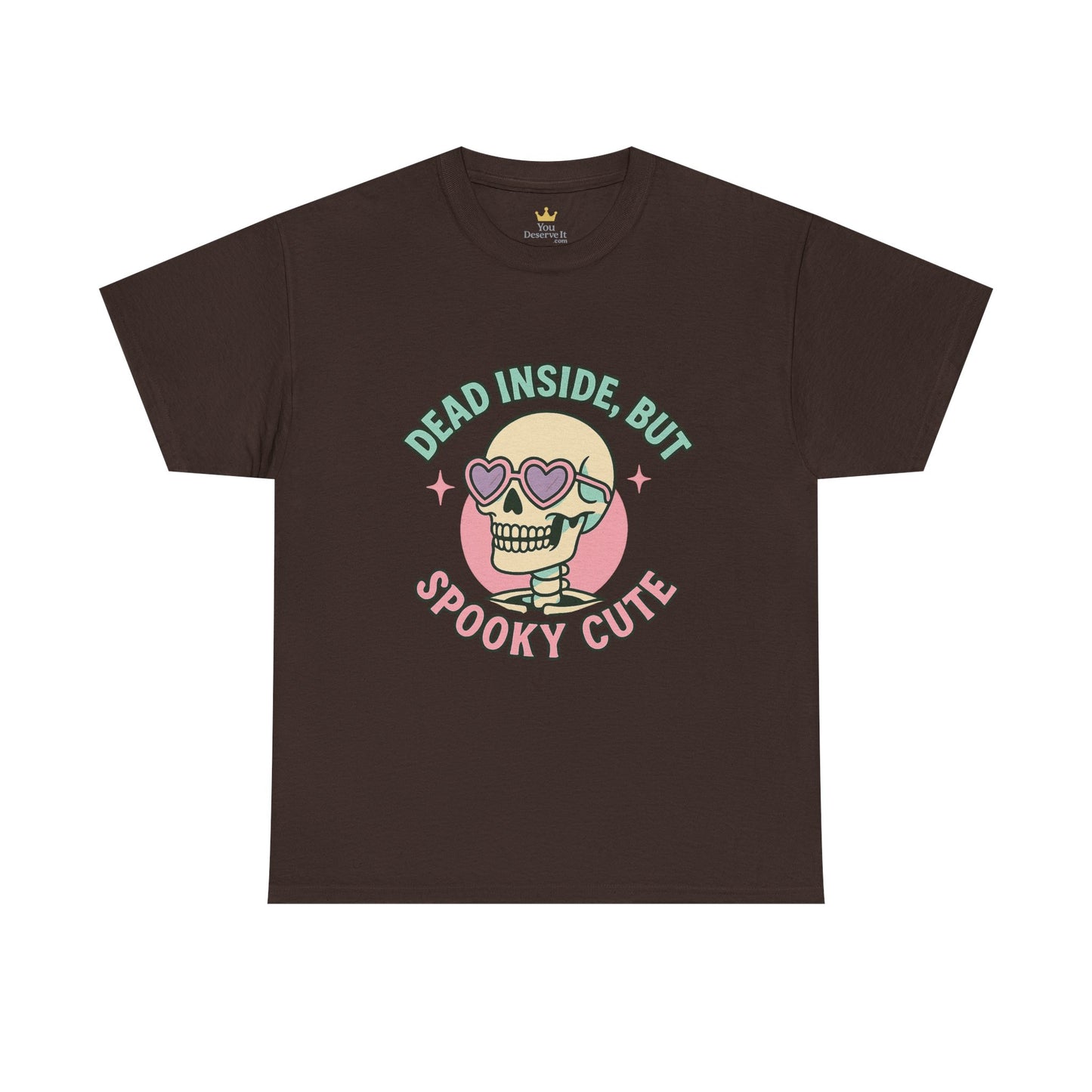 Dead Inside But Spooky Cute Shirt | Pastel Goth Skeleton Halloween Tee