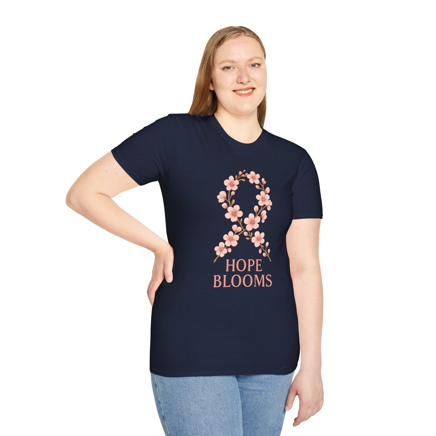 Hope Blooms Floral Ribbon T-Shirt | Breast Cancer Awareness Tee
