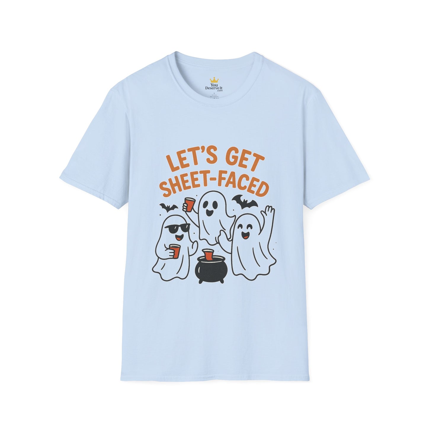 Let's Get Sheet-Faced Ghost Shirt | Funny Halloween Drinking Party Tee