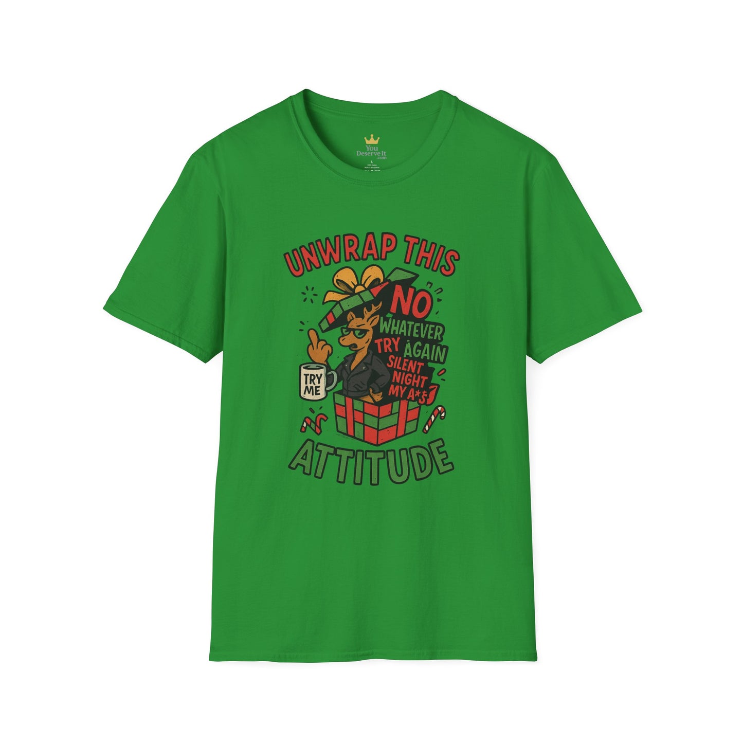 Unwrap This Attitude Christmas Shirt | Funny Sarcastic Holiday Tee | Sassy Anti-Christmas Style