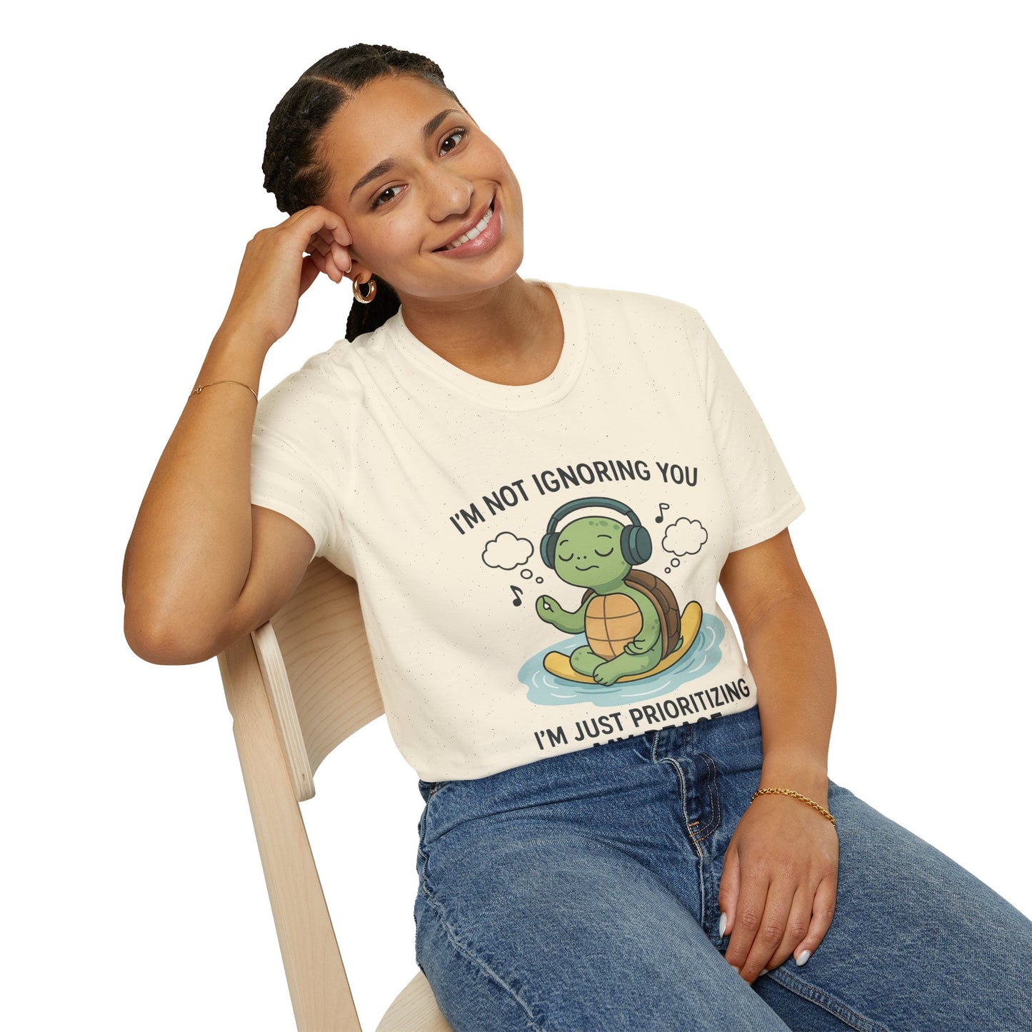 Calm Vibes Turtle T-Shirt - My Peace Graphic Tee, Relaxation Shirt, Nature Lover Gift, Mindfulness Apparel, Cute Animal Top