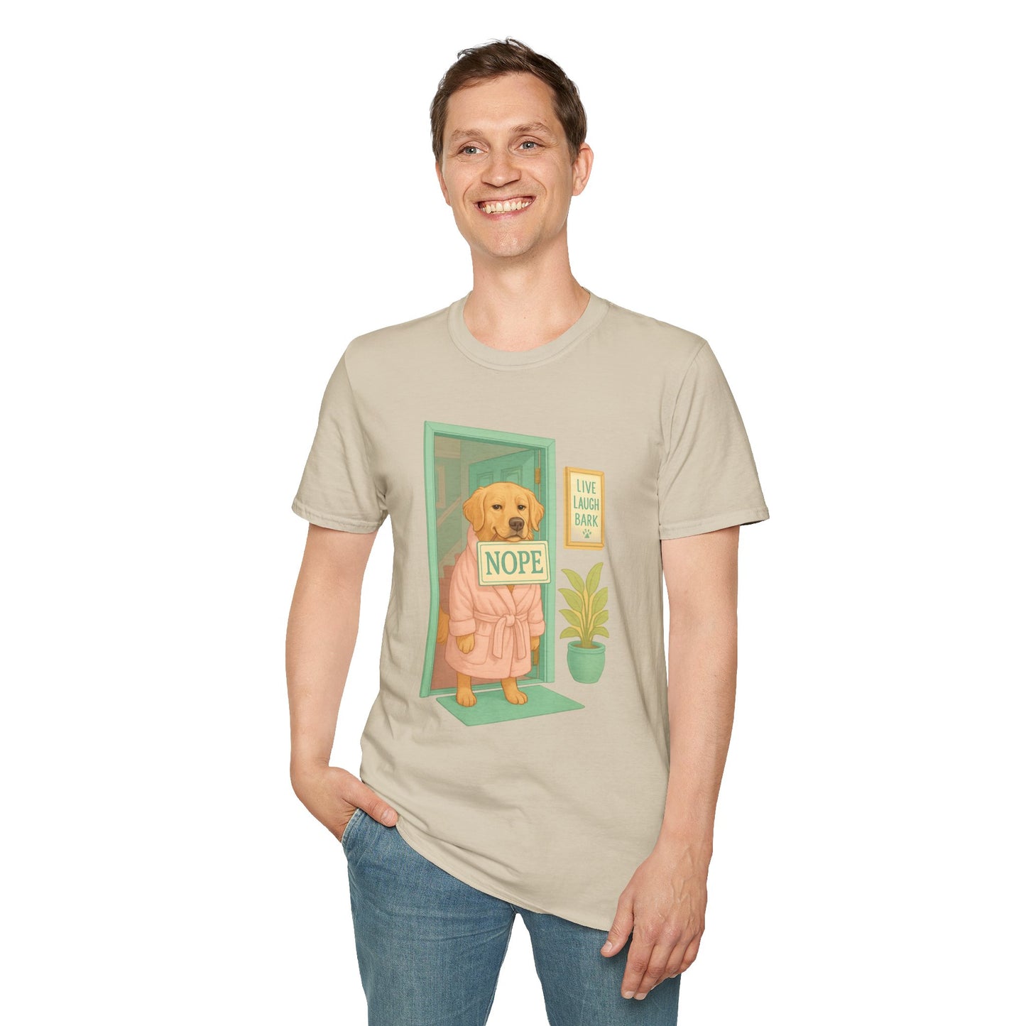 Smug Retriever "NOPE" Tee | Polite but Firm Gatekeeping Vibes, Pet Lover Gift, Animal Humor Tee, Casual Wear, Dog-Themed Apparel