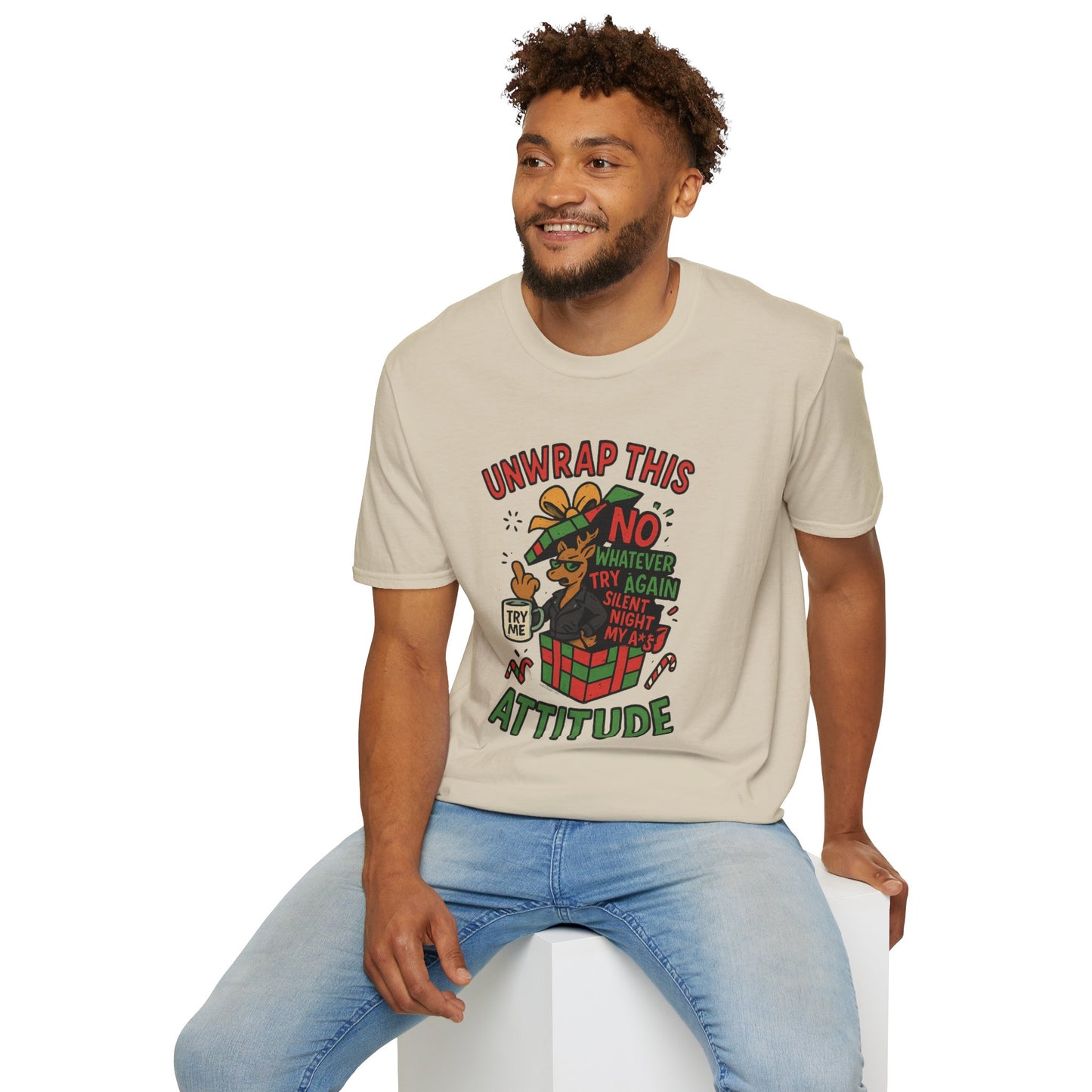 Unwrap This Attitude Christmas Shirt | Funny Sarcastic Holiday Tee | Sassy Anti-Christmas Style