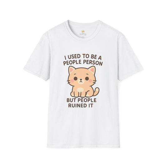 Funny Anti-Social Cat Shirt | I Used to Be a People Person But People Ruined It Tee