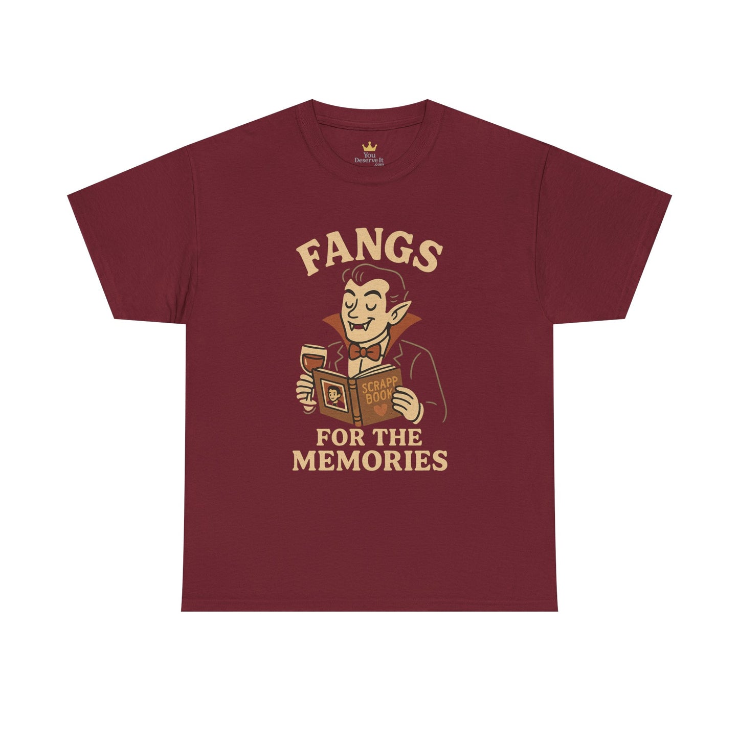 Fangs for the Memories Shirt | Funny Vampire Halloween Tee with Scrapbook Design