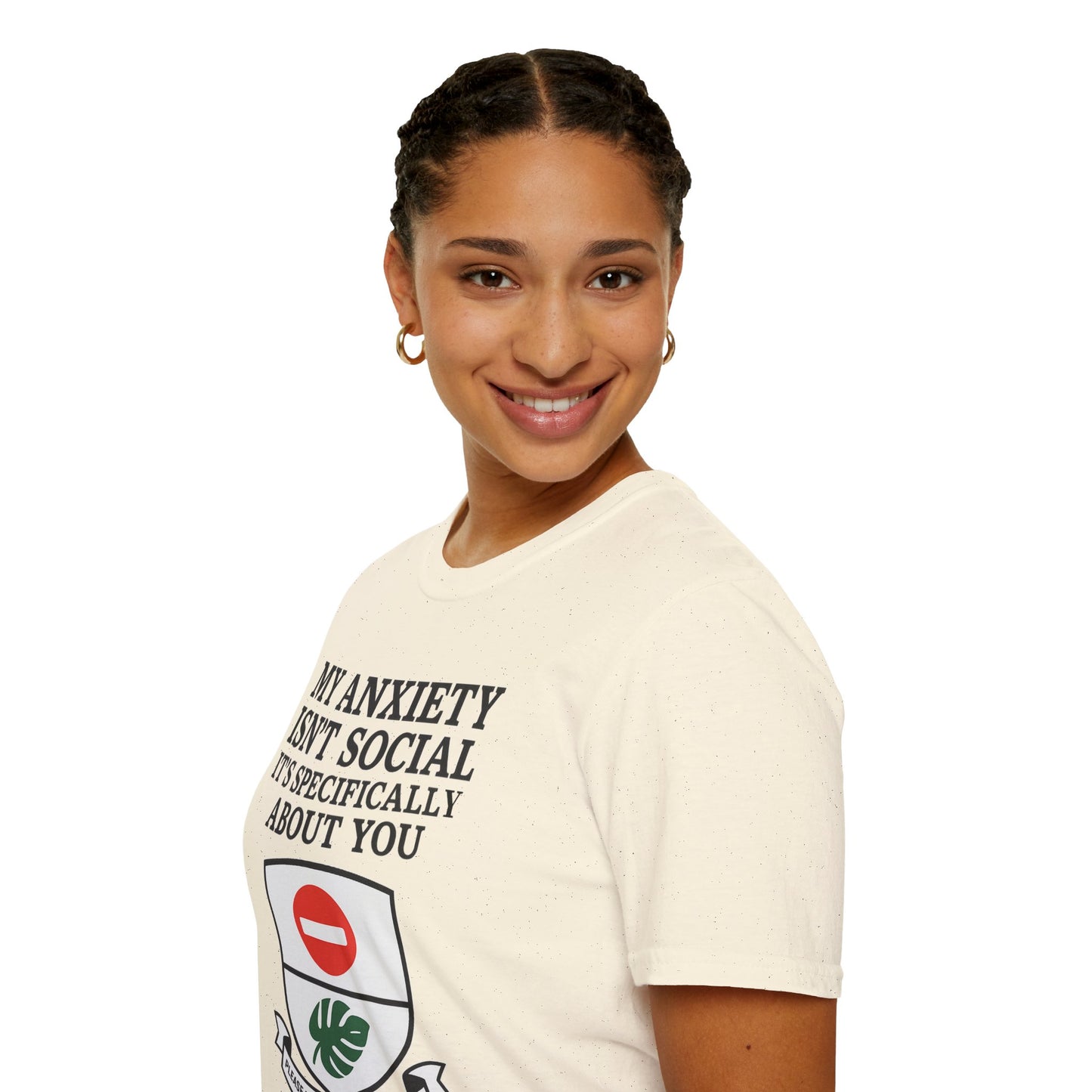 Funny Anxiety T-Shirt – Sarcastic Graphic Tee with Shield Design