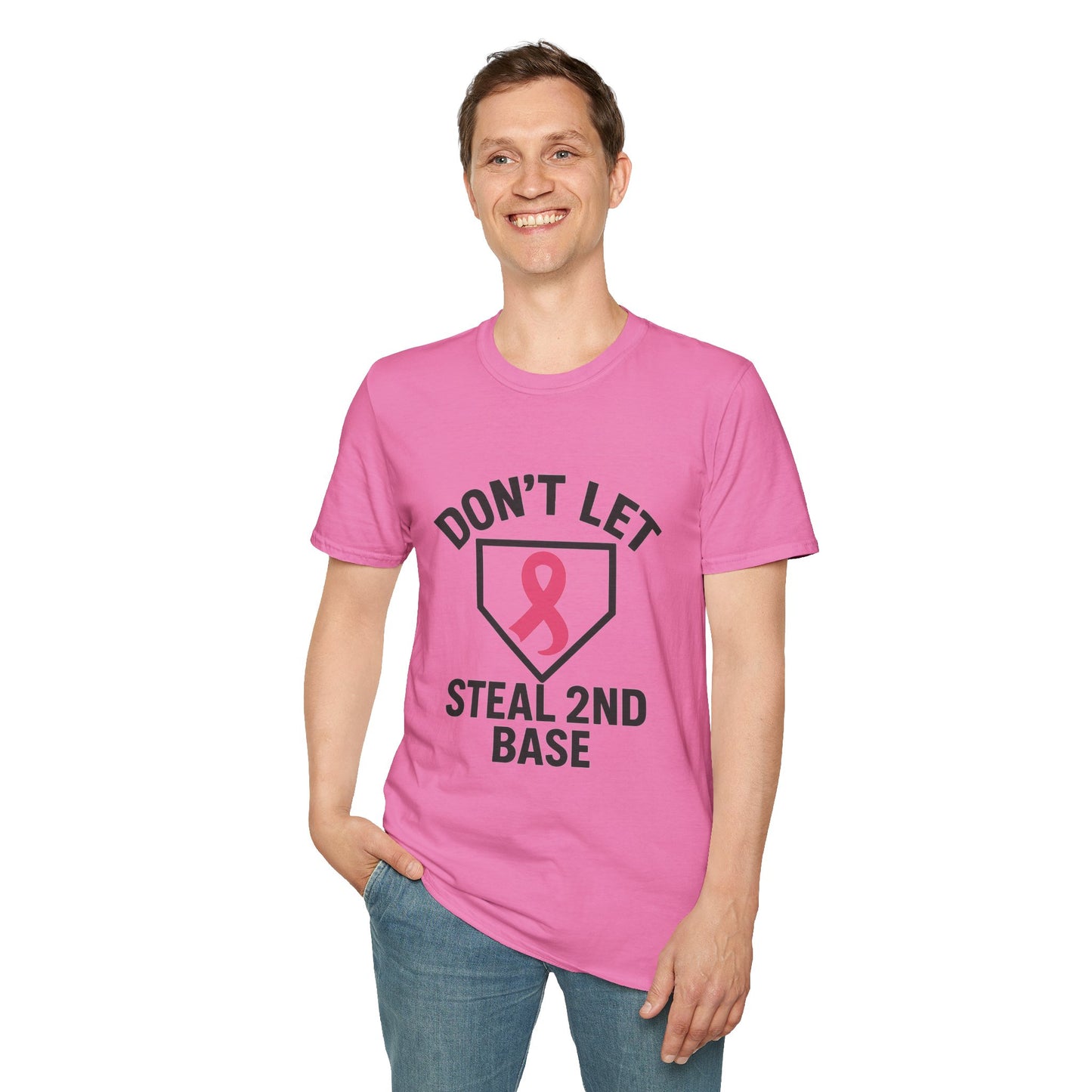 Funny Breast Cancer Awareness Shirt | Don't Let Cancer Steal 2nd Base Tee