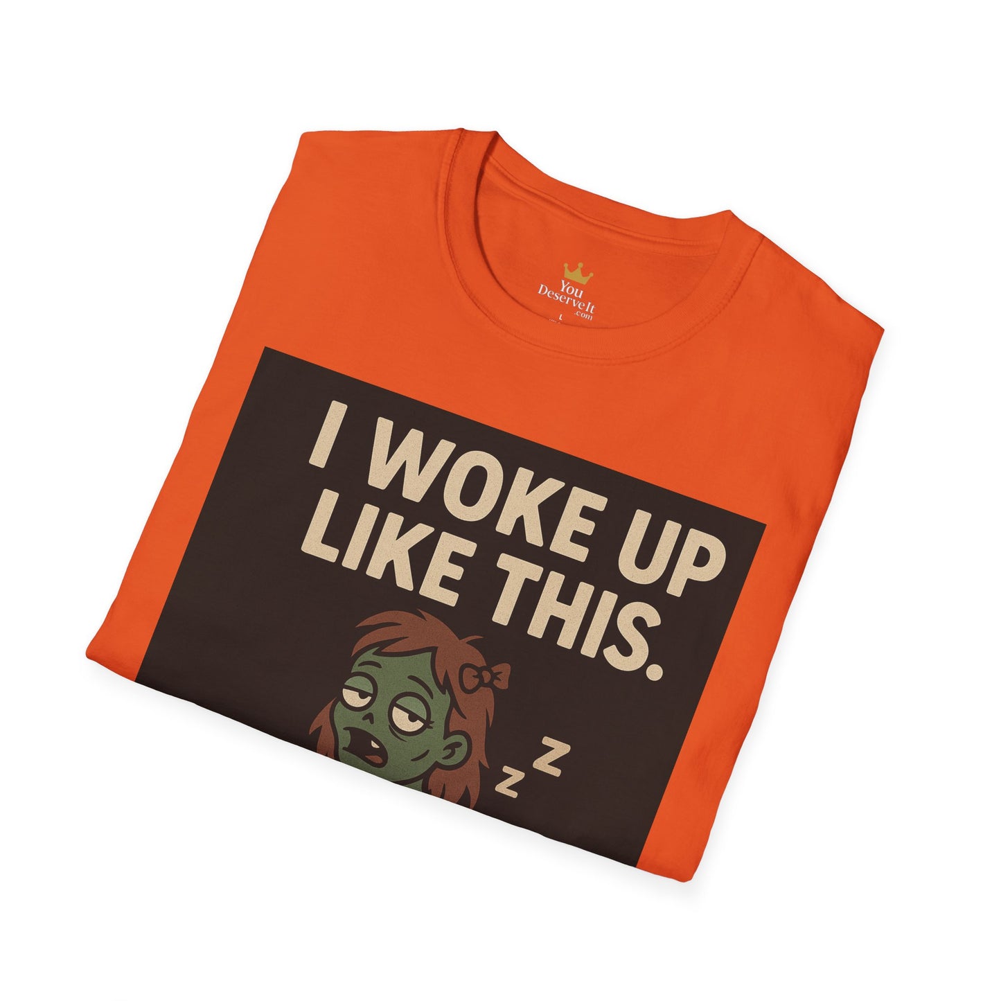 I Woke Up Like This Tired Zombie Girl Shirt | Funny Halloween Exhausted Graphic Tee