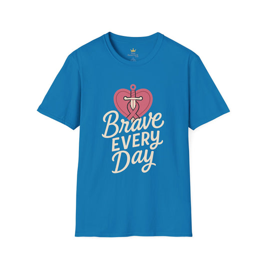 Brave Every Day Shirt | Breast Cancer Awareness Tee with Sword & Ribbon Heart