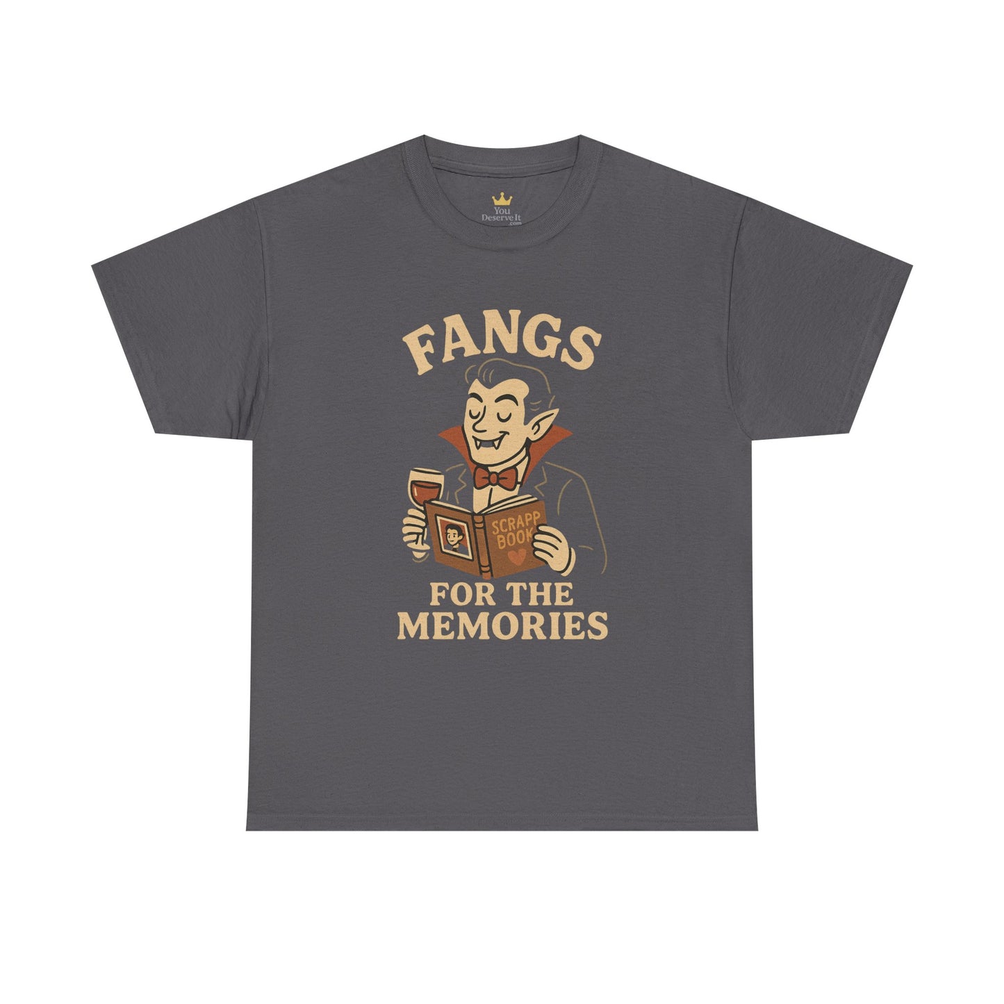 Fangs for the Memories Shirt | Funny Vampire Halloween Tee with Scrapbook Design