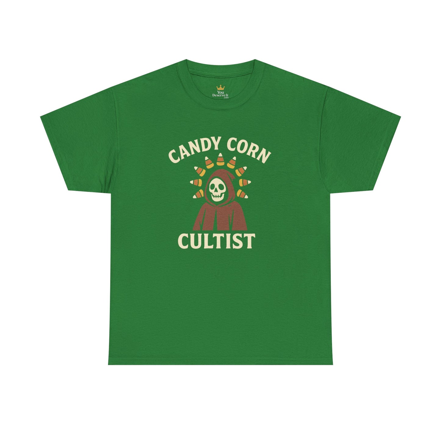 Candy Corn Cultist T-Shirt | Funny Halloween Graphic Tee for Sweet Tooth Fanatics