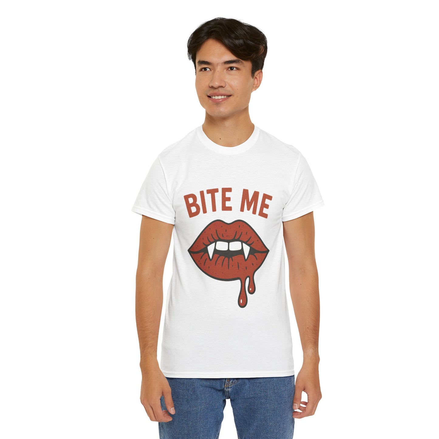 Bite Me Graphic Tee | Unisex Cotton Shirt, Halloween Apparel, Funny T-Shirt, Gothic Style, Trendy Graphic Tee