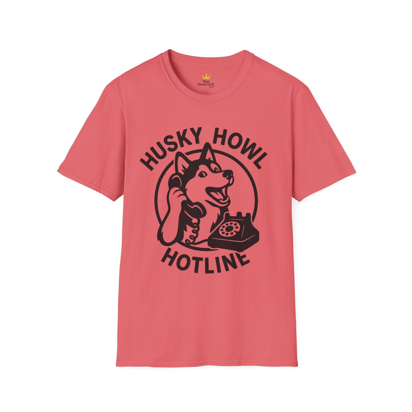 Husky Howl Hotline T-Shirt, Funny Dog Tee, Pet Lover Gift, Animal Rescue Fundraiser Shirt, Casual Wear, Gift for Dog Lovers