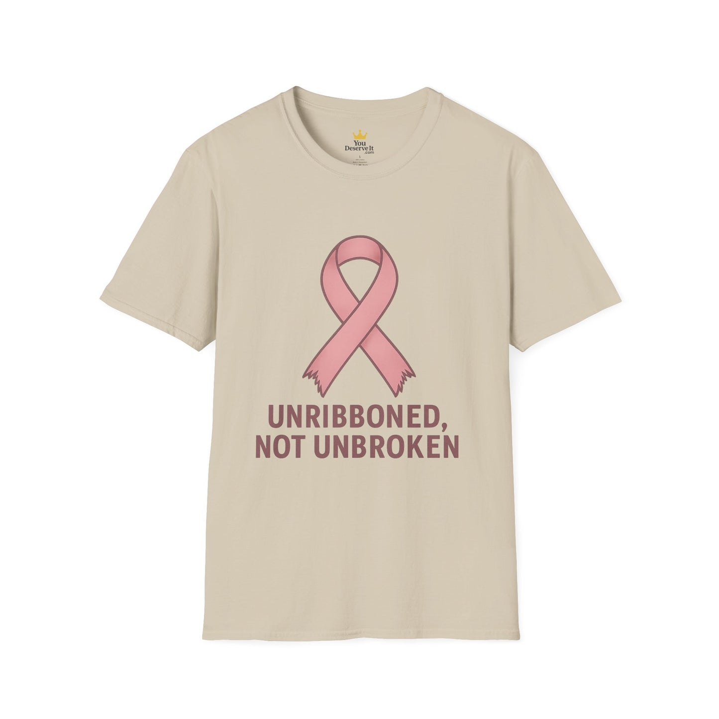 Unribboned Not Unbroken Shirt | Pink Ribbon Cancer Awareness Tee for Survivors & Fighters