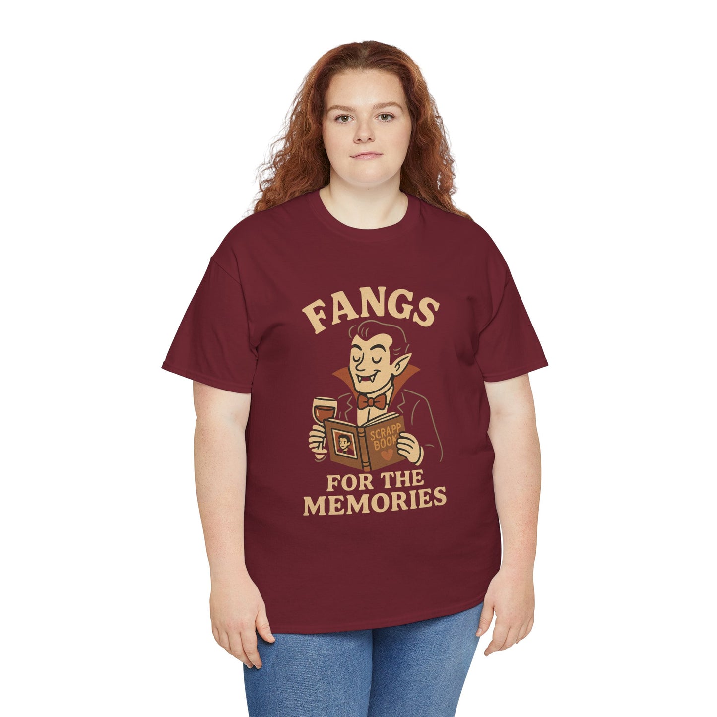 Fangs for the Memories Shirt | Funny Vampire Halloween Tee with Scrapbook Design