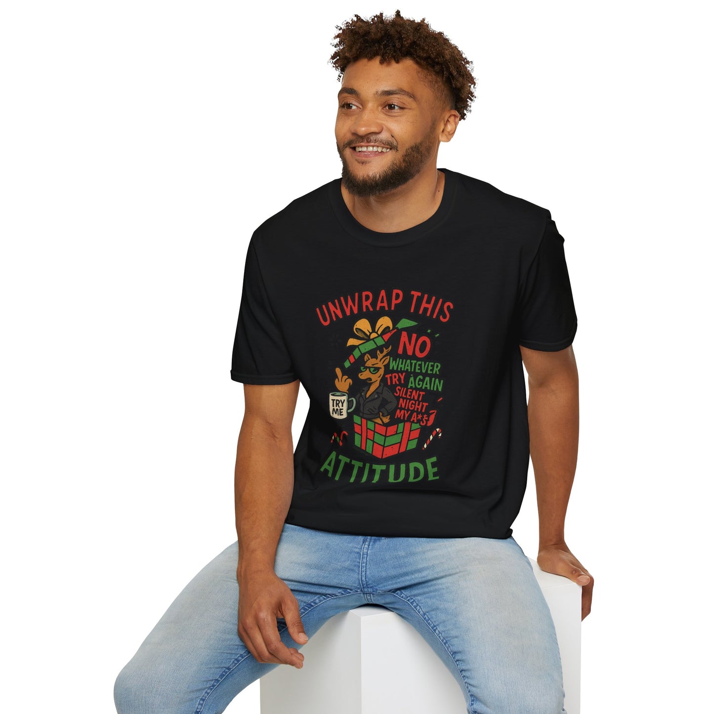 Unwrap This Attitude Christmas Shirt | Funny Sarcastic Holiday Tee | Sassy Anti-Christmas Style