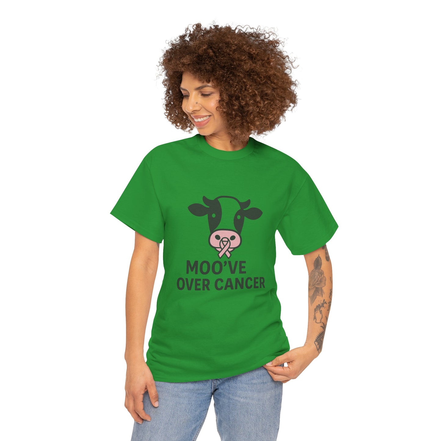 Moo've Over Cancer | Breast Cancer Awareness Cow Tee