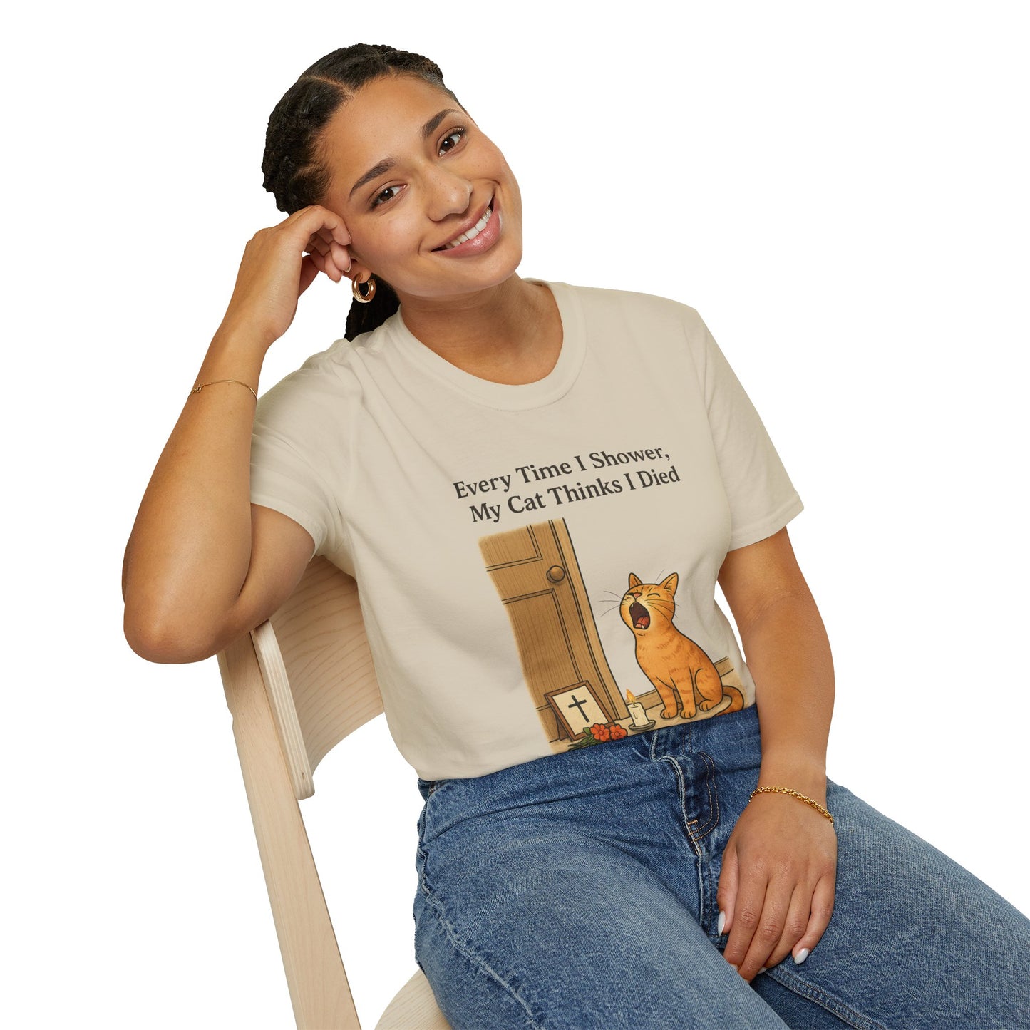 Every Time I Shower, My Cat Thinks I Died | Funny Cat Lover Shirt