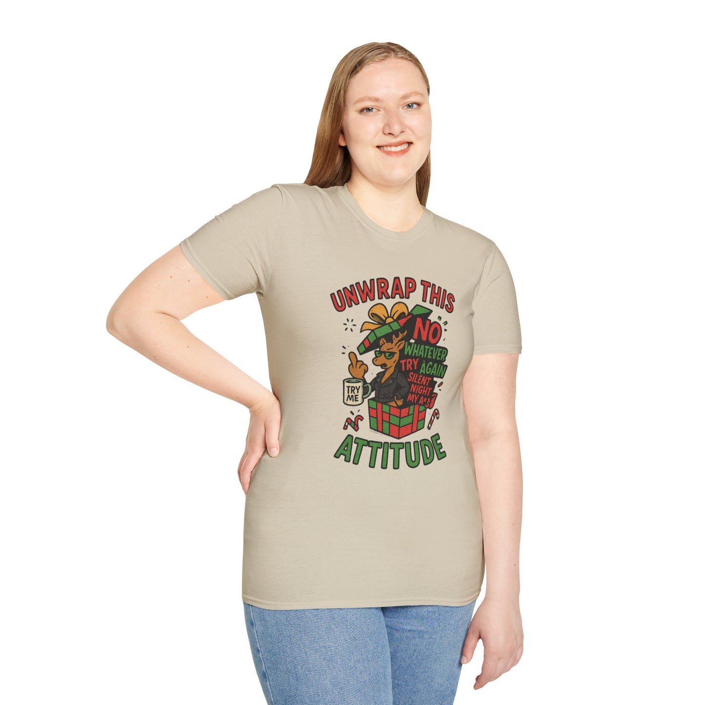 Unwrap This Attitude Christmas Shirt | Funny Sarcastic Holiday Tee | Sassy Anti-Christmas Style