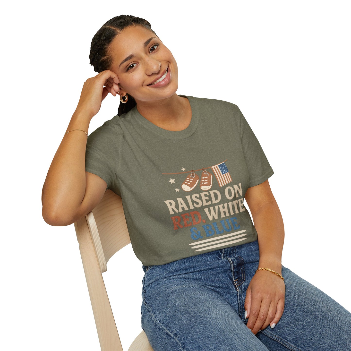 Raised on Red, White & Blue | Vintage Patriotic Tee
