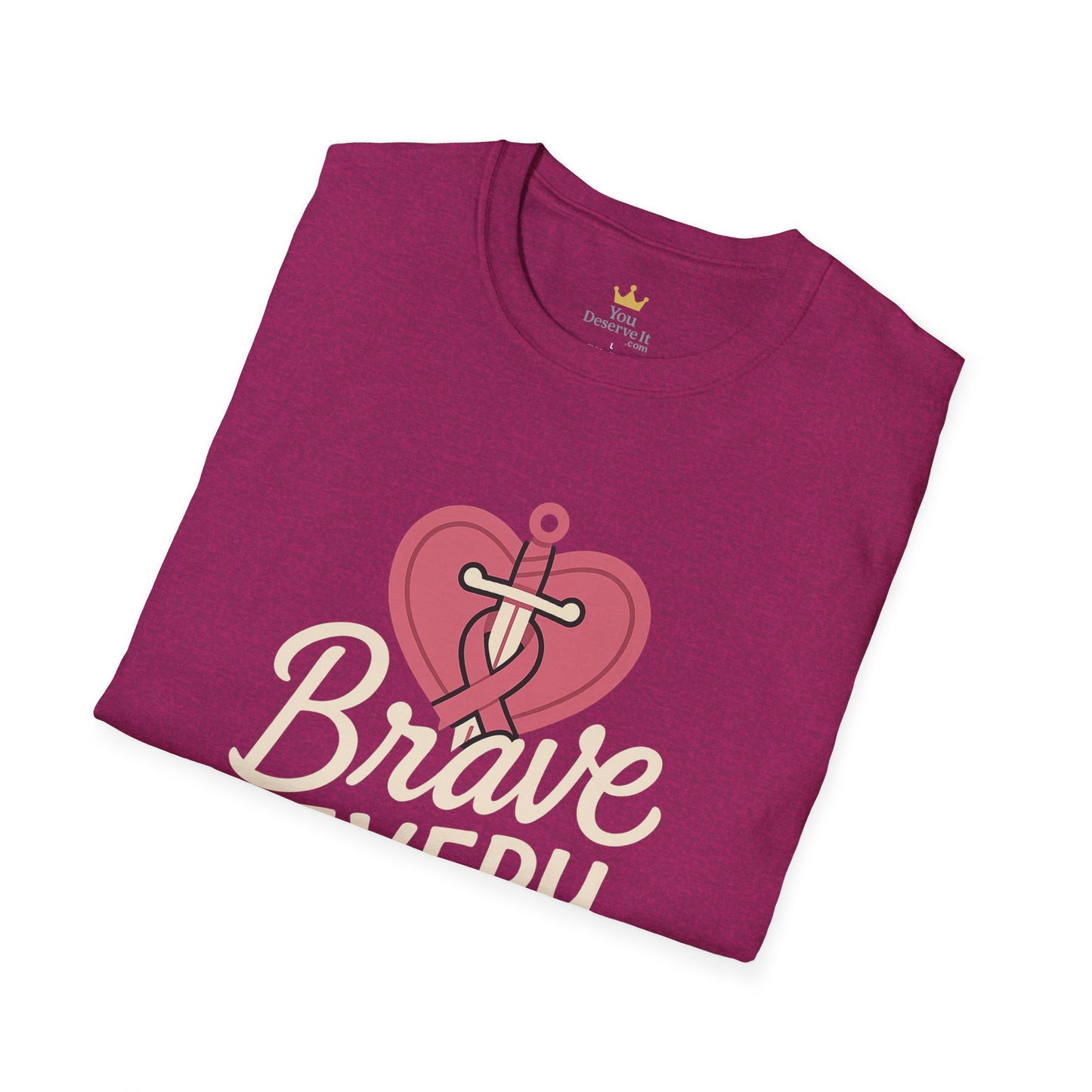 Brave Every Day Shirt | Breast Cancer Awareness Tee with Sword & Ribbon Heart