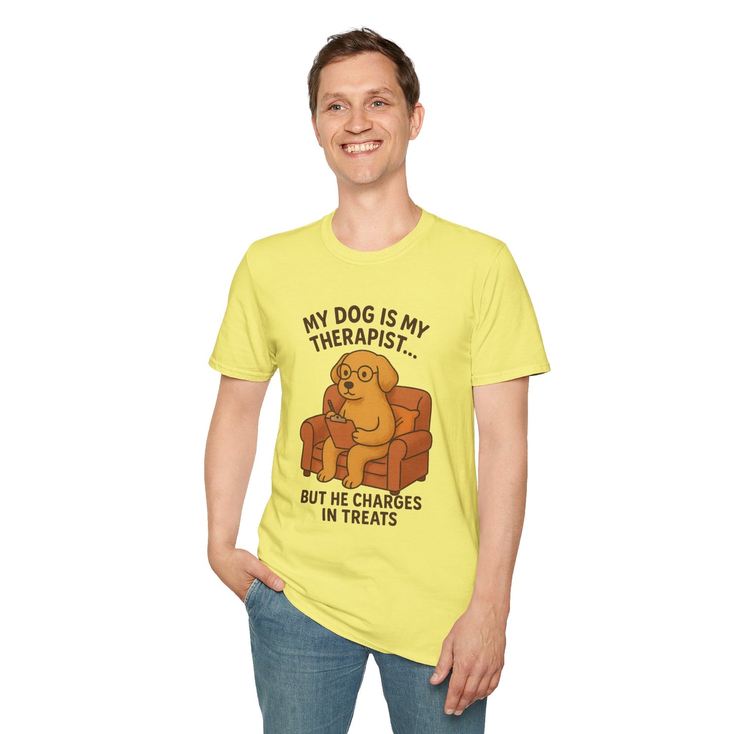 My Dog is My Therapist T-Shirt, Funny Dog Lover Shirt, Pet Owner Gift, Cute Animal Tee, Casual Dog Mom Apparel
