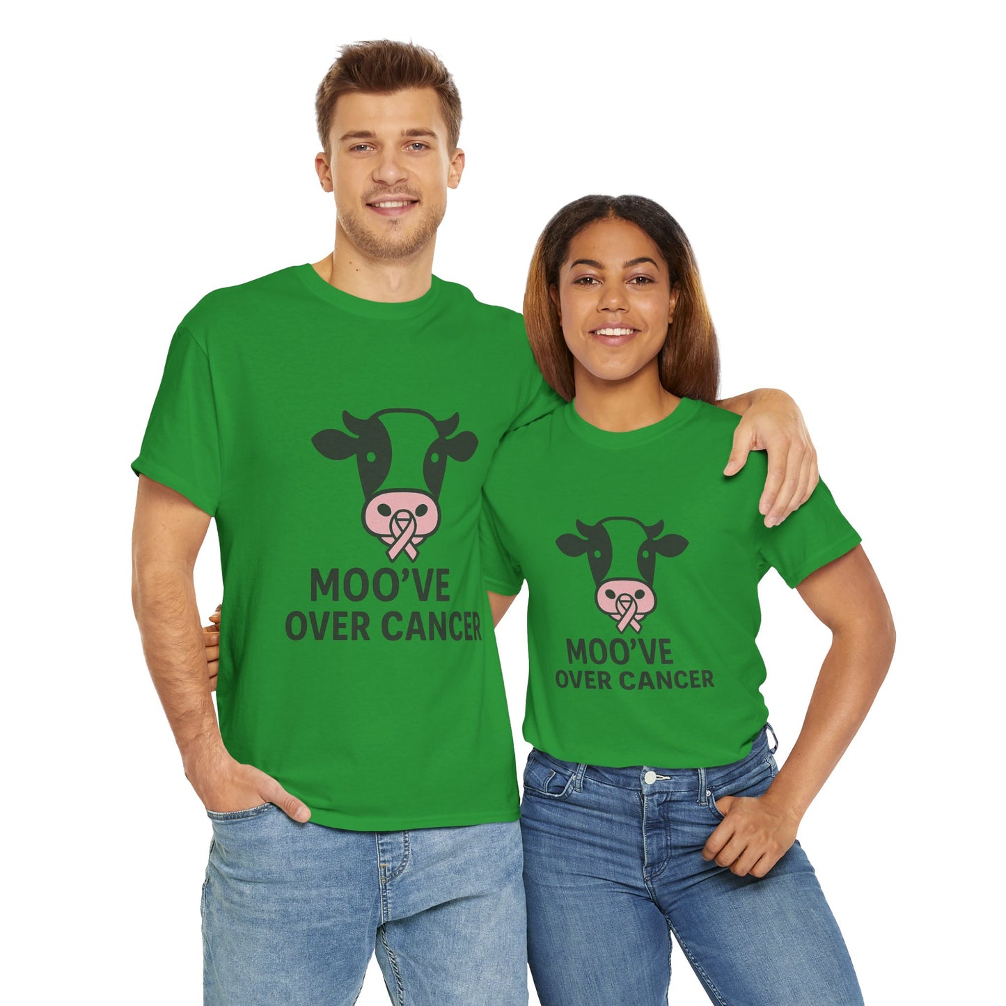 Moo've Over Cancer | Breast Cancer Awareness Cow Tee