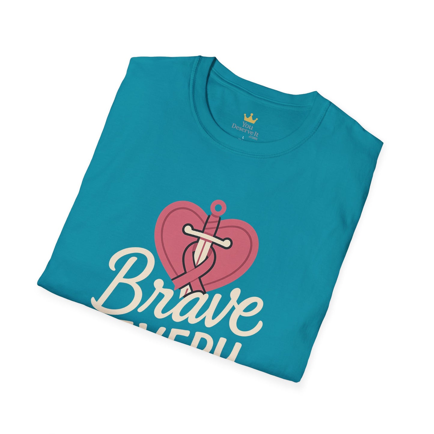 Brave Every Day Shirt | Breast Cancer Awareness Tee with Sword & Ribbon Heart