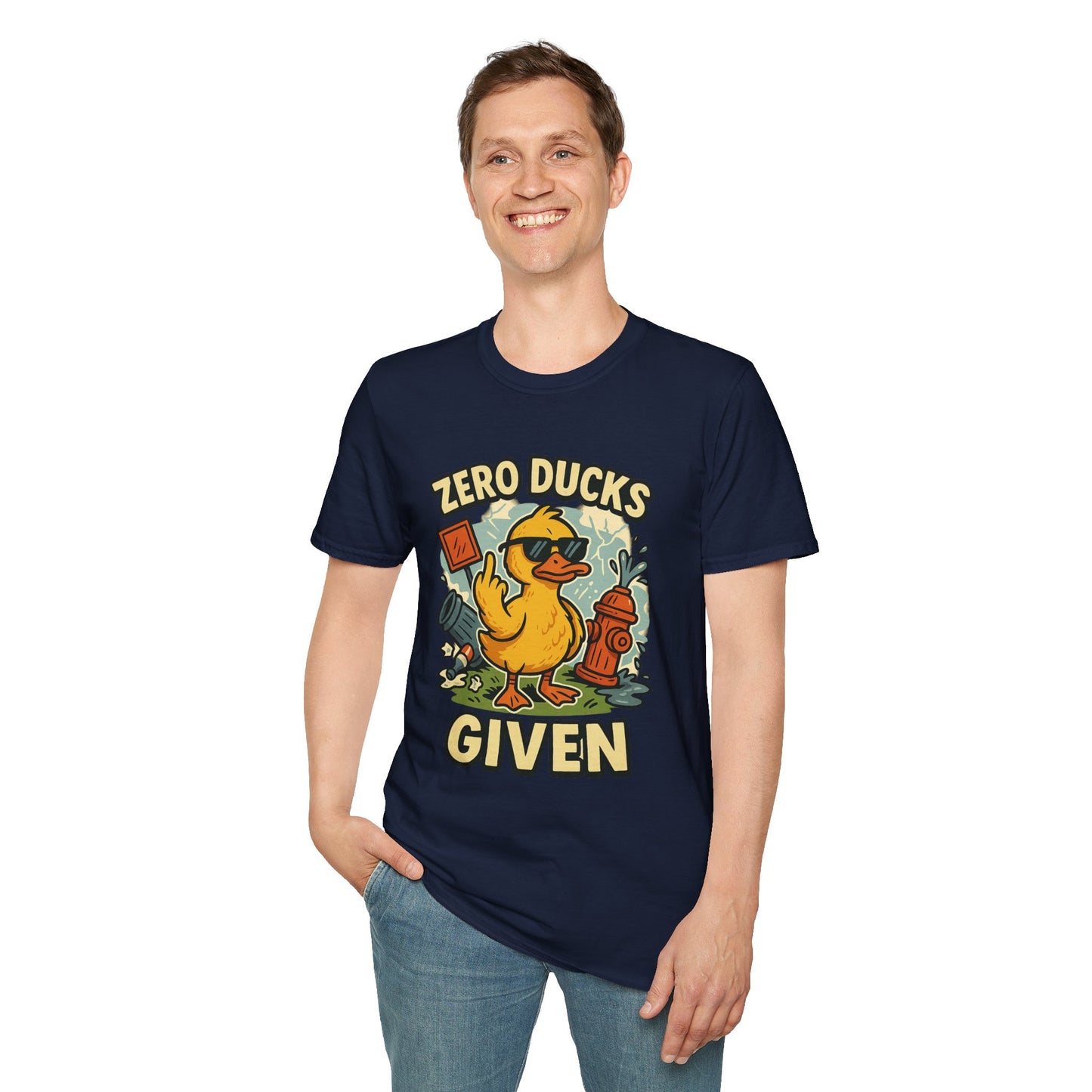 Zero Ducks Given T-Shirt | Funny Sarcastic Duck Flipping Off Graphic Tee