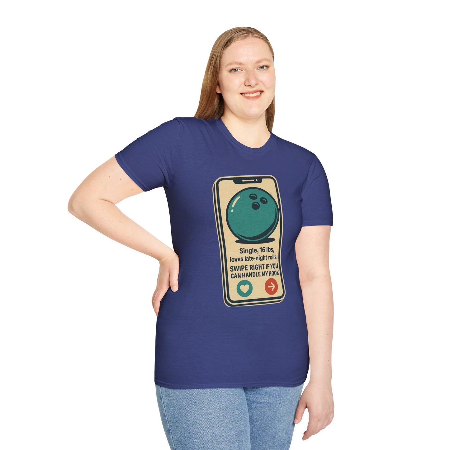 Bowling Ball Dating Profile Funny T-Shirt | Swipe Right If You Can Handle My Hook