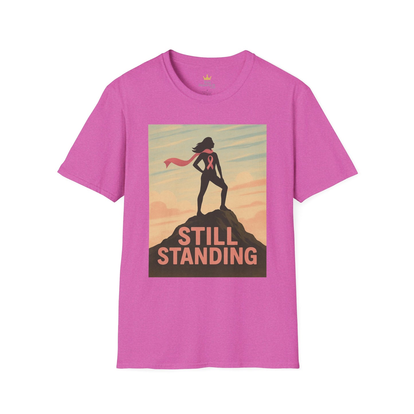 Still Standing Shirt | Breast Cancer Survivor Graphic Tee | Warrior Woman Ribbon Shirt