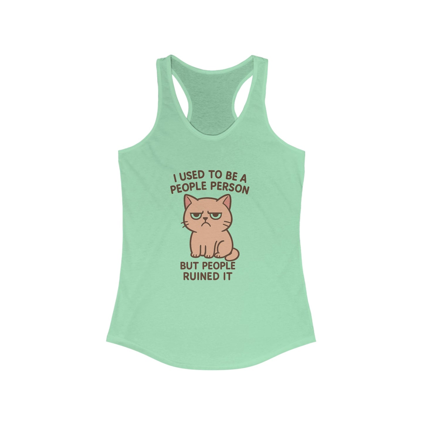 Funny Anti-Social Cat Tank | I Used to Be a People Person But People Ruined It Tank Top