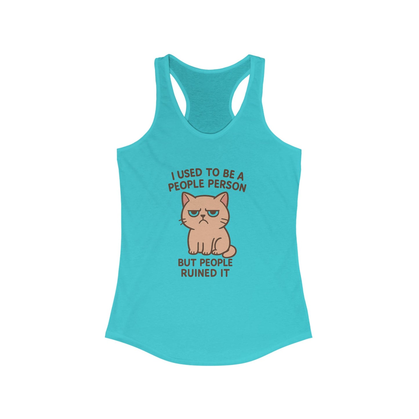 Funny Anti-Social Cat Tank | I Used to Be a People Person But People Ruined It Tank Top