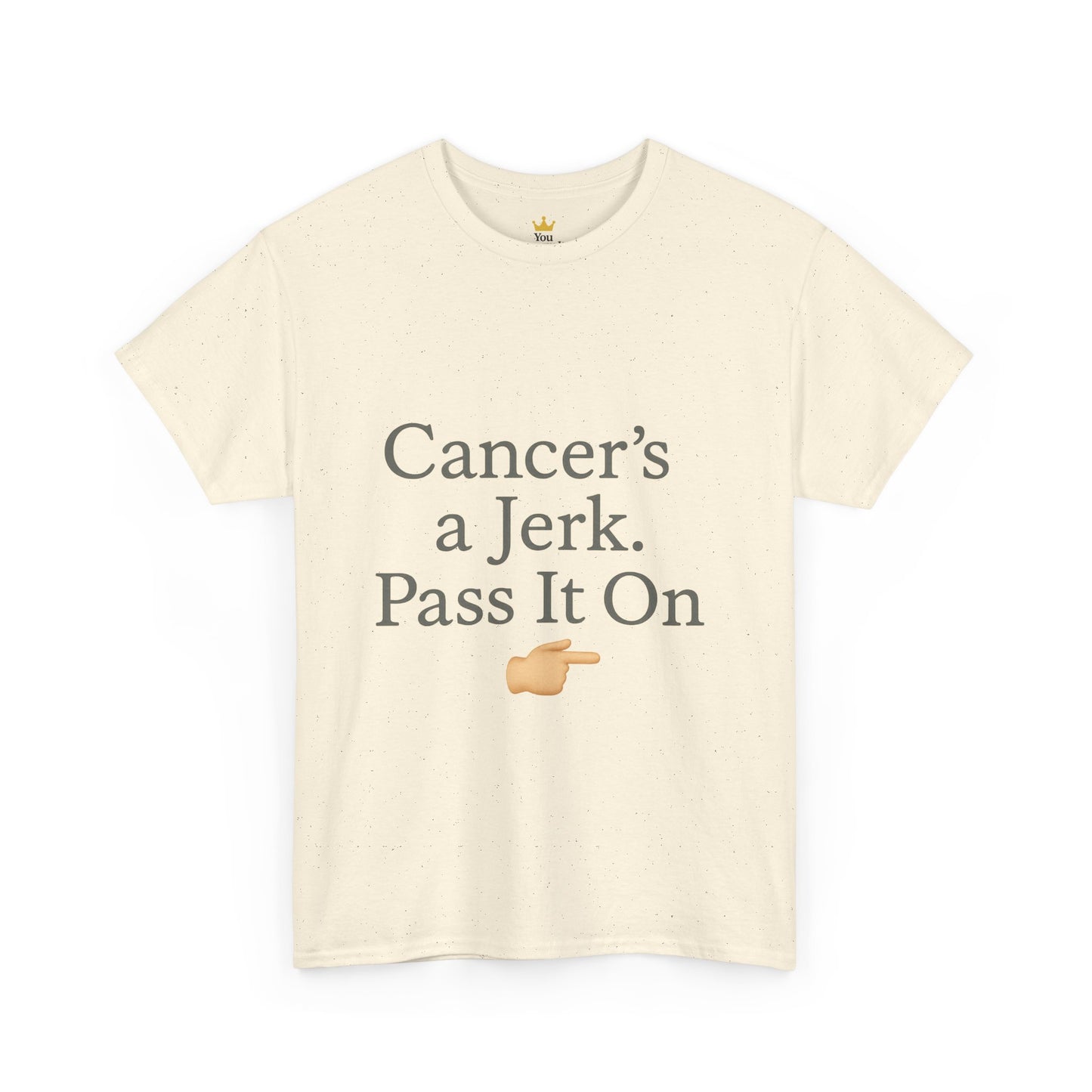 Cancer's a Jerk Shirt | Funny Supportive Awareness T-Shirt with Pointing Emoji