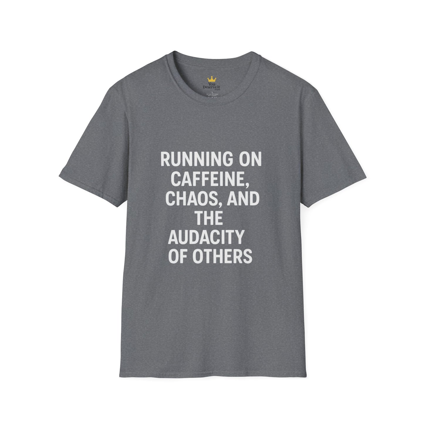 Caffeine Chaos & Audacity Shirt | Funny Sarcastic Quote Tee | Introvert Humor Gift