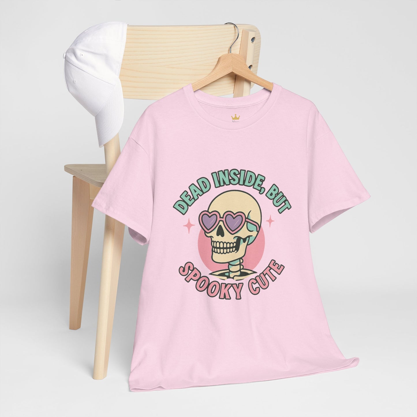 Dead Inside But Spooky Cute Shirt | Pastel Goth Skeleton Halloween Tee