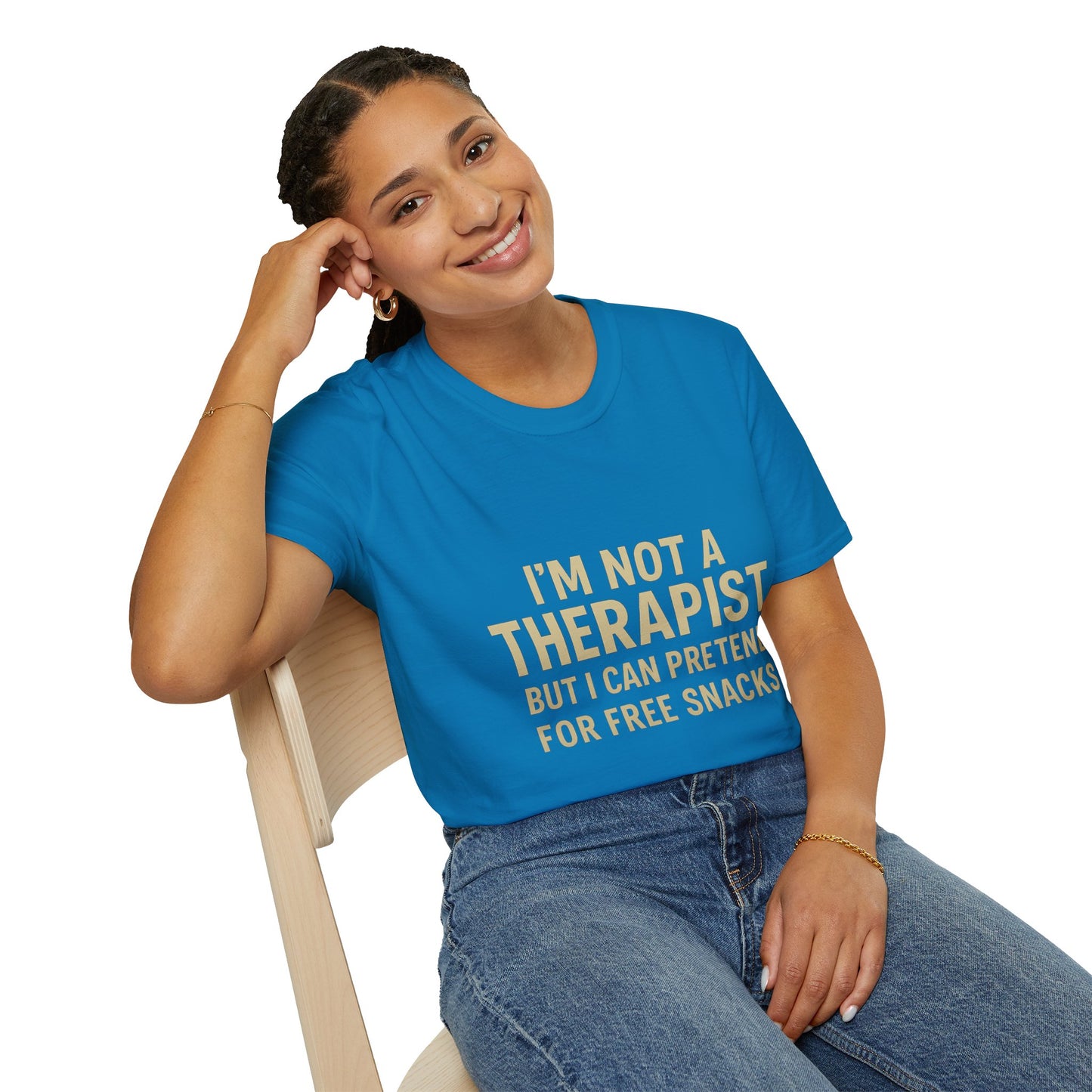 Humorous Therapist T-Shirt, Fun Gift for Friends, Casual Wear, Ideal for Birthdays, Snacks Lover Shirt, Unisex Comfort Tee
