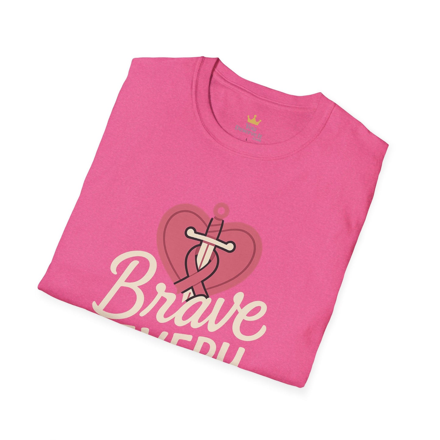 Brave Every Day Shirt | Breast Cancer Awareness Tee with Sword & Ribbon Heart