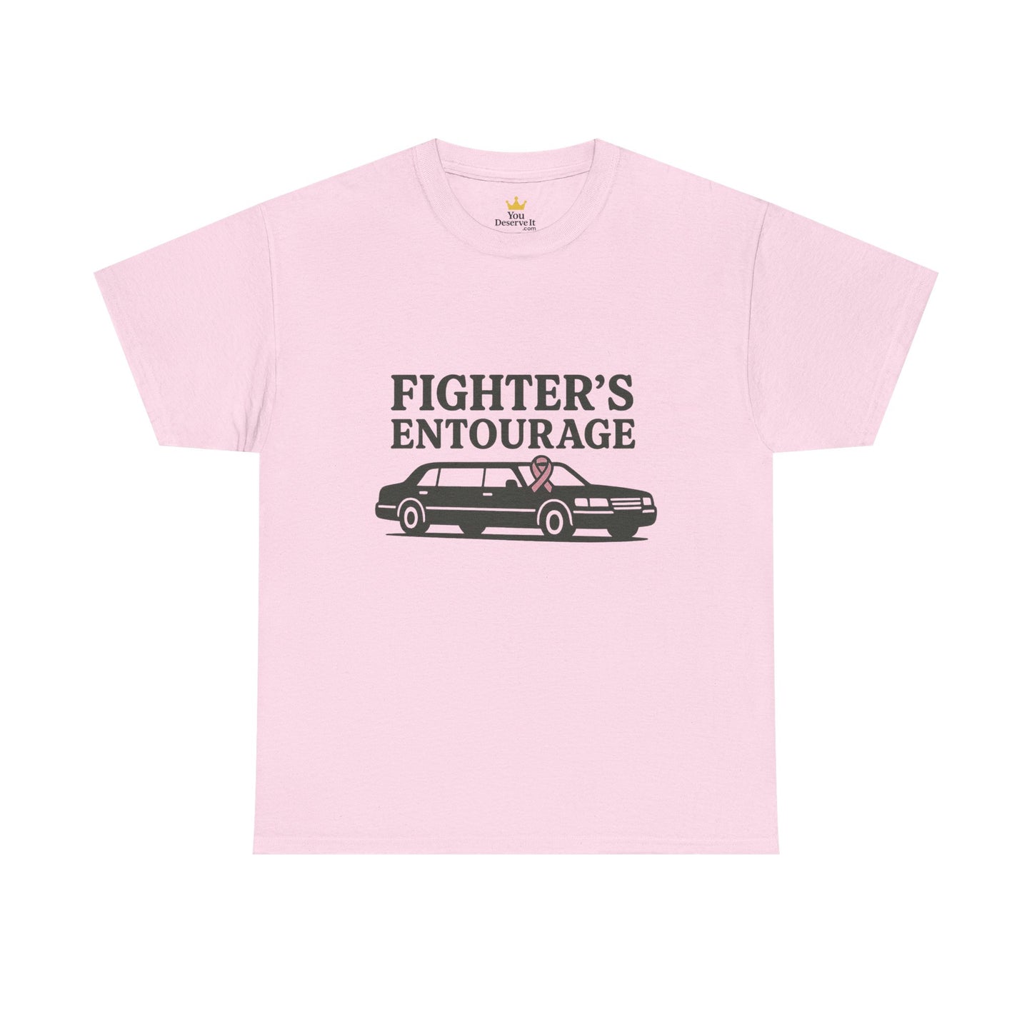Fighter's Entourage Shirt | Breast Cancer Awareness Tee with Limo and Ribbon Design