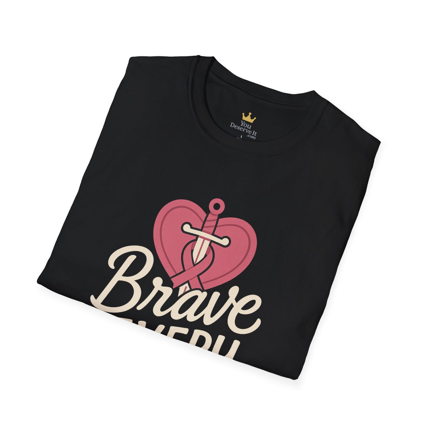 Brave Every Day Shirt | Breast Cancer Awareness Tee with Sword & Ribbon Heart