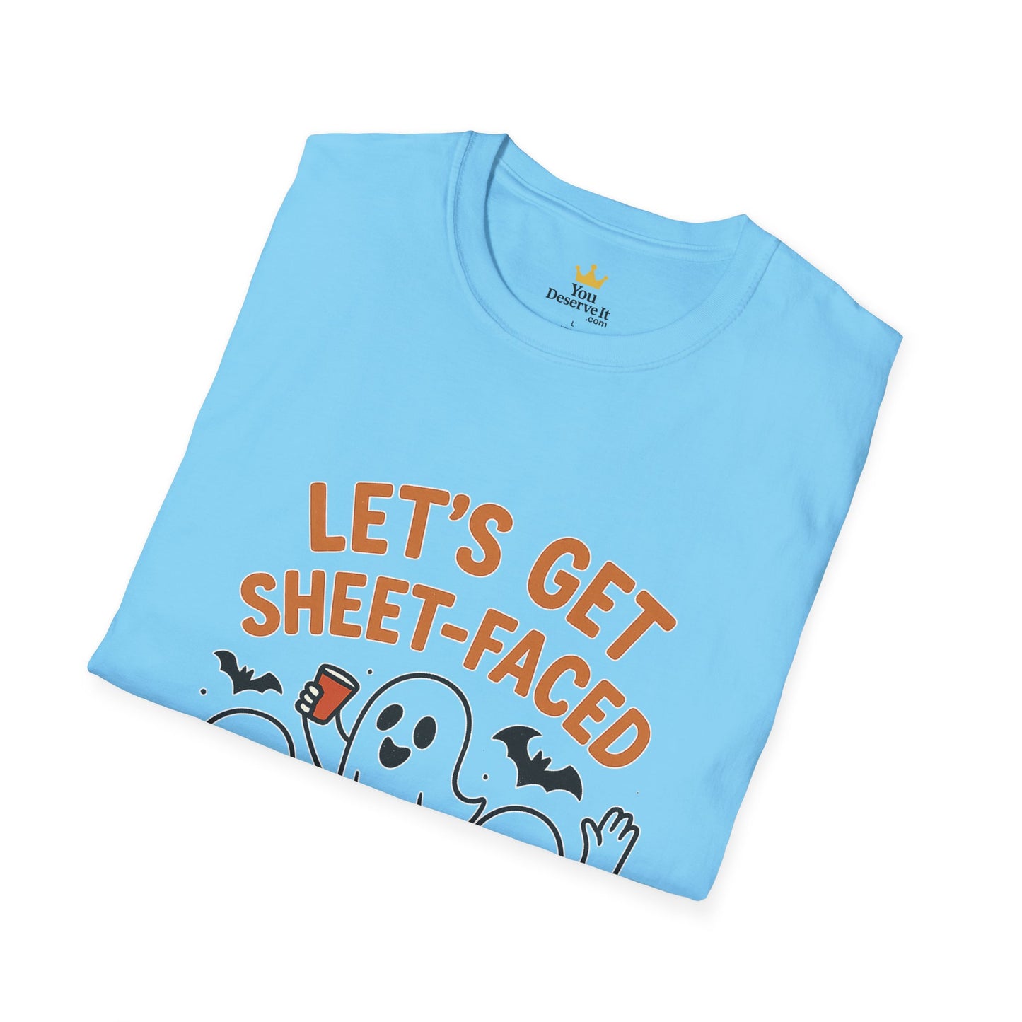 Let's Get Sheet-Faced Ghost Shirt | Funny Halloween Drinking Party Tee