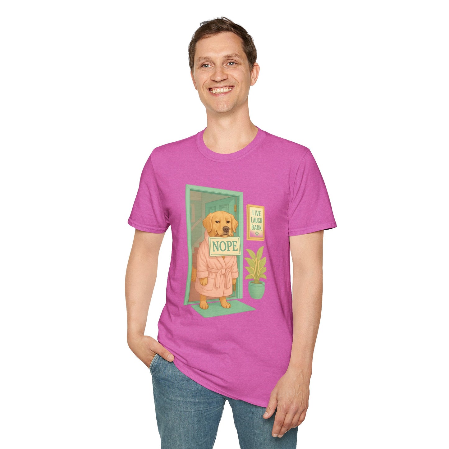 Smug Retriever "NOPE" Tee | Polite but Firm Gatekeeping Vibes, Pet Lover Gift, Animal Humor Tee, Casual Wear, Dog-Themed Apparel
