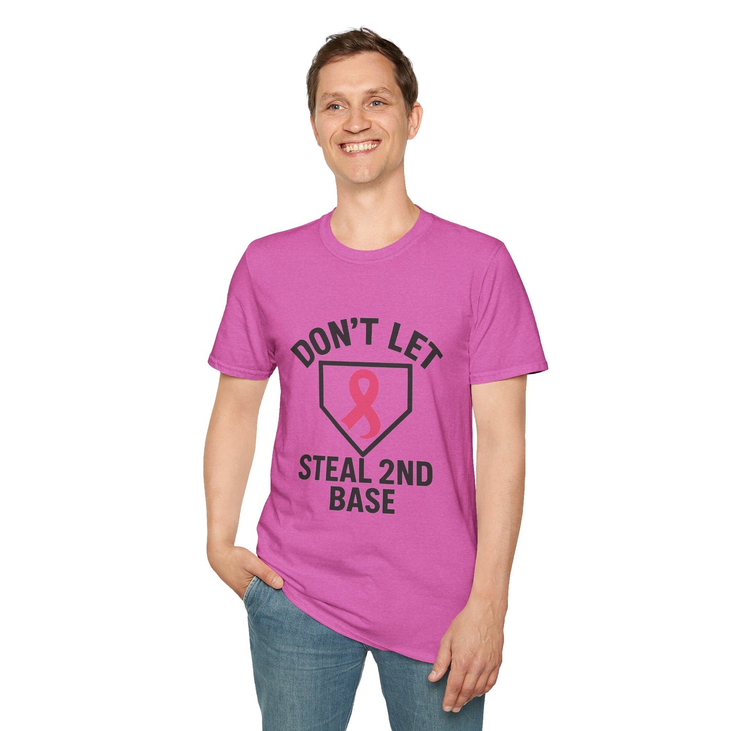 Funny Breast Cancer Awareness Shirt | Don't Let Cancer Steal 2nd Base Tee