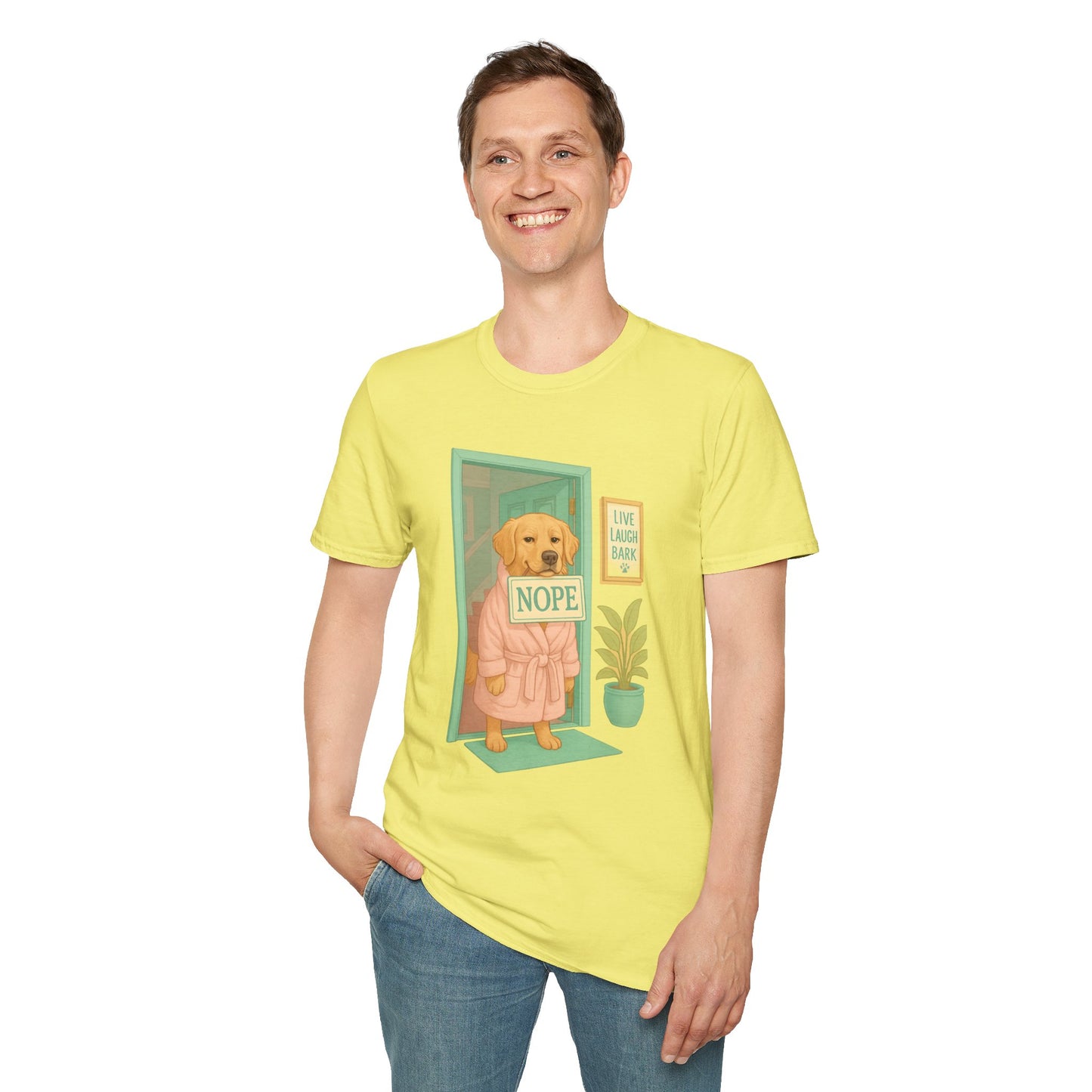 Smug Retriever "NOPE" Tee | Polite but Firm Gatekeeping Vibes, Pet Lover Gift, Animal Humor Tee, Casual Wear, Dog-Themed Apparel