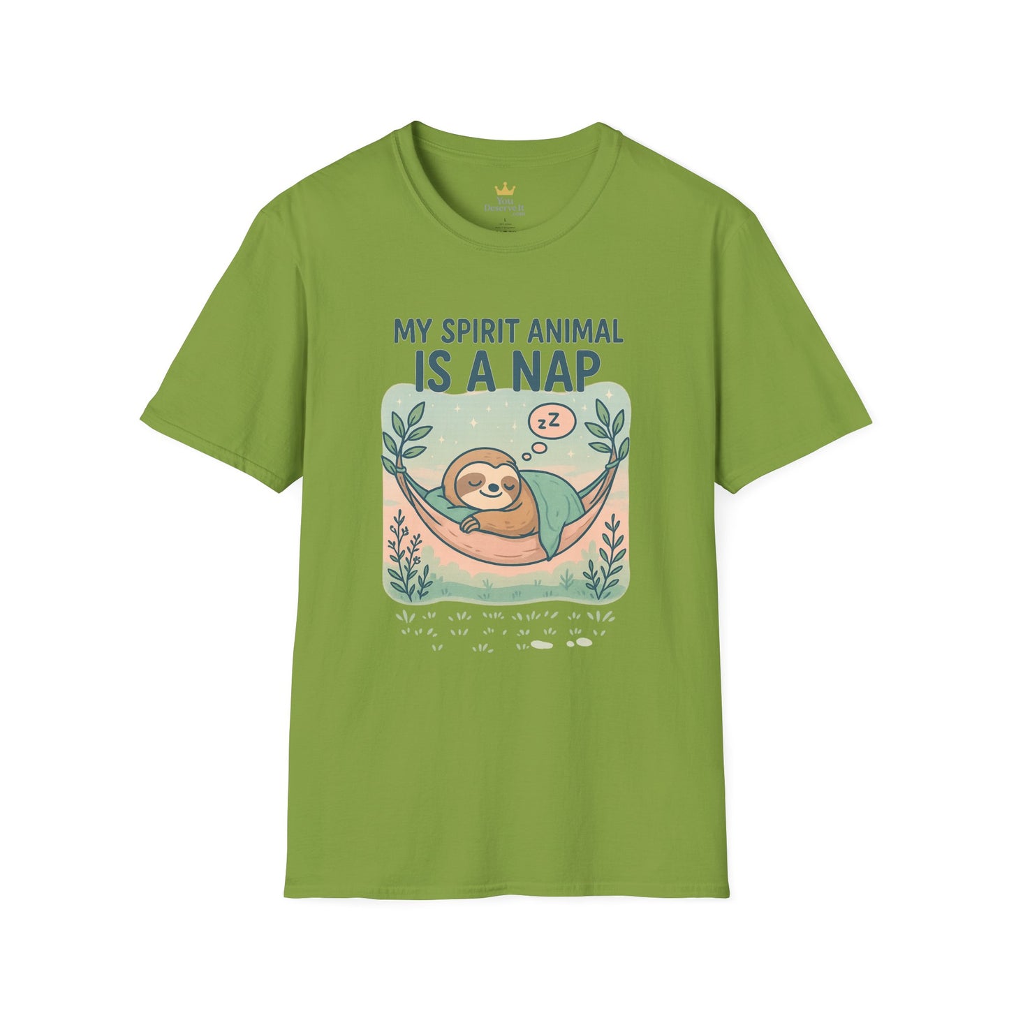 My Spirit Animal Is a Nap T-Shirt | Cute Sleepy Sloth in Hammock Design