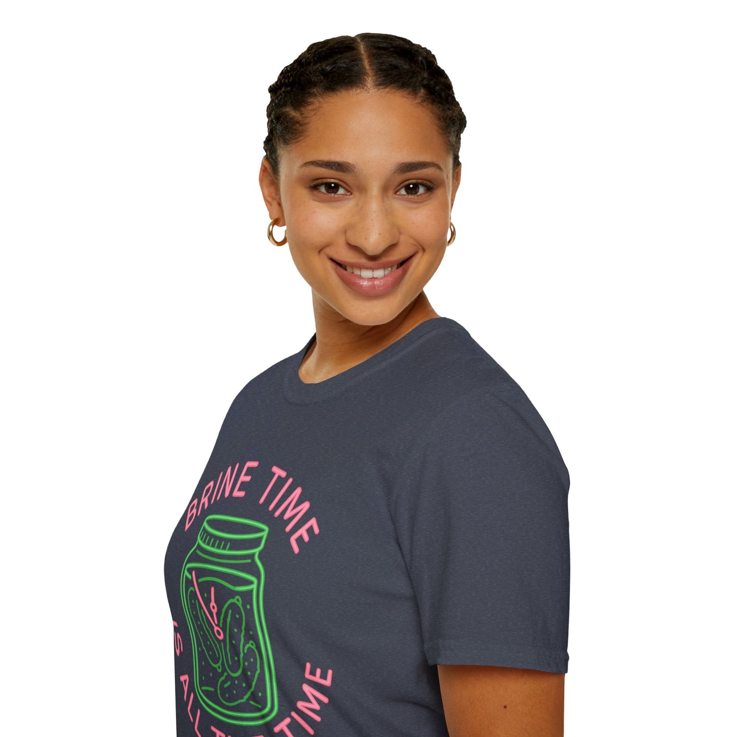 Brine Time Is All the Time – Retro Neon Pickle Jar T-Shirt