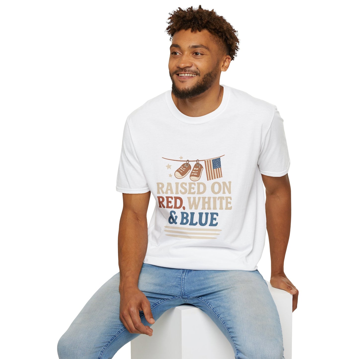 Raised on Red, White & Blue | Vintage Patriotic Tee