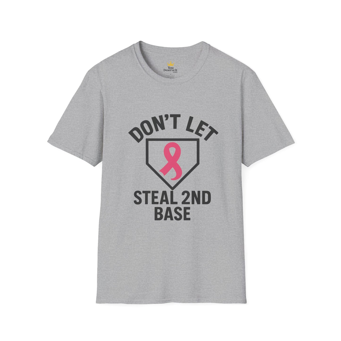 Funny Breast Cancer Awareness Shirt | Don't Let Cancer Steal 2nd Base Tee